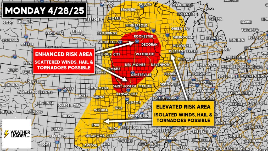 Severe Weather Outbreak Possible Early Next Week in Upper Midwest & Plains